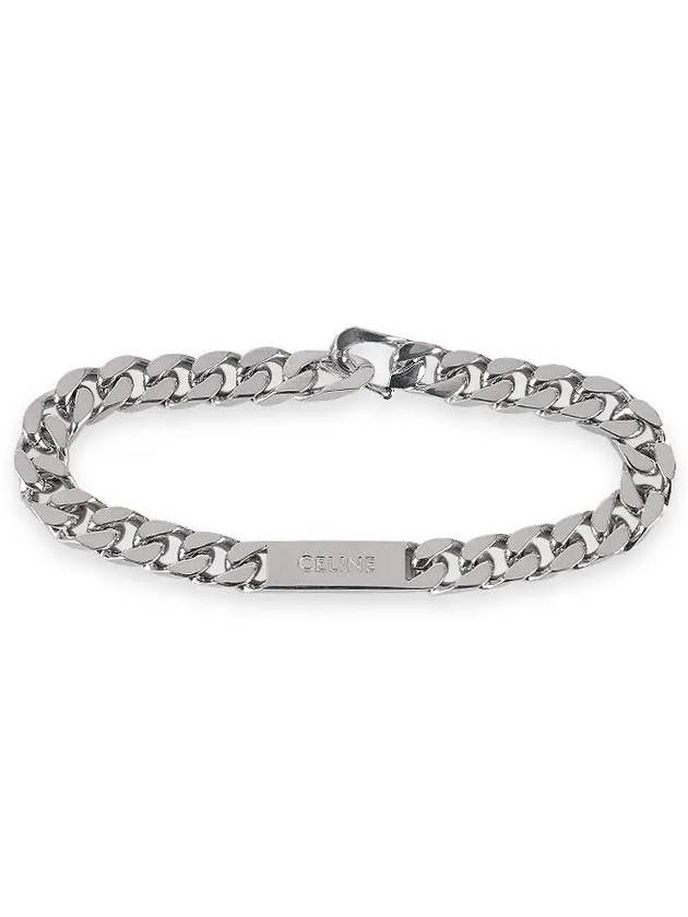 CELINE Gourmette Rhodium Finish Bracelet Silver