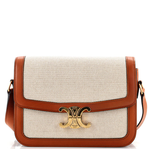 Celine Triomphe Shoulder Bag Canvas with Leather Medium