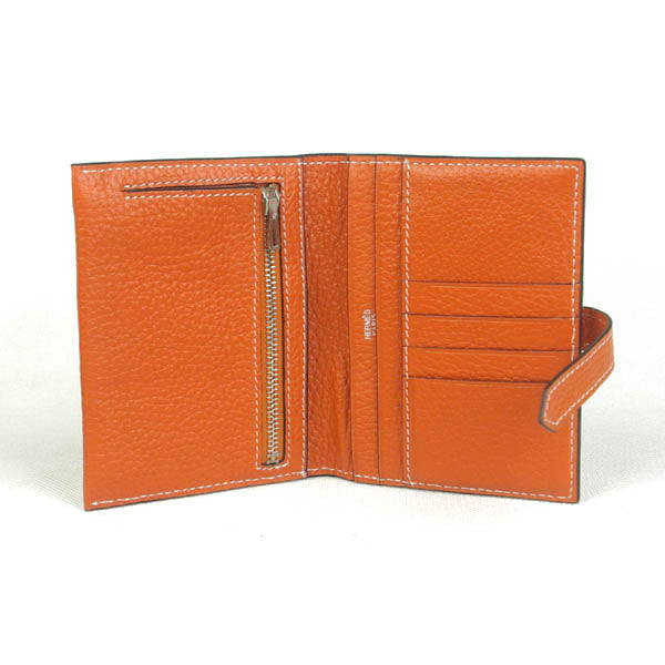 Hermes Wallet H009 Wallet Cow Leather Orange