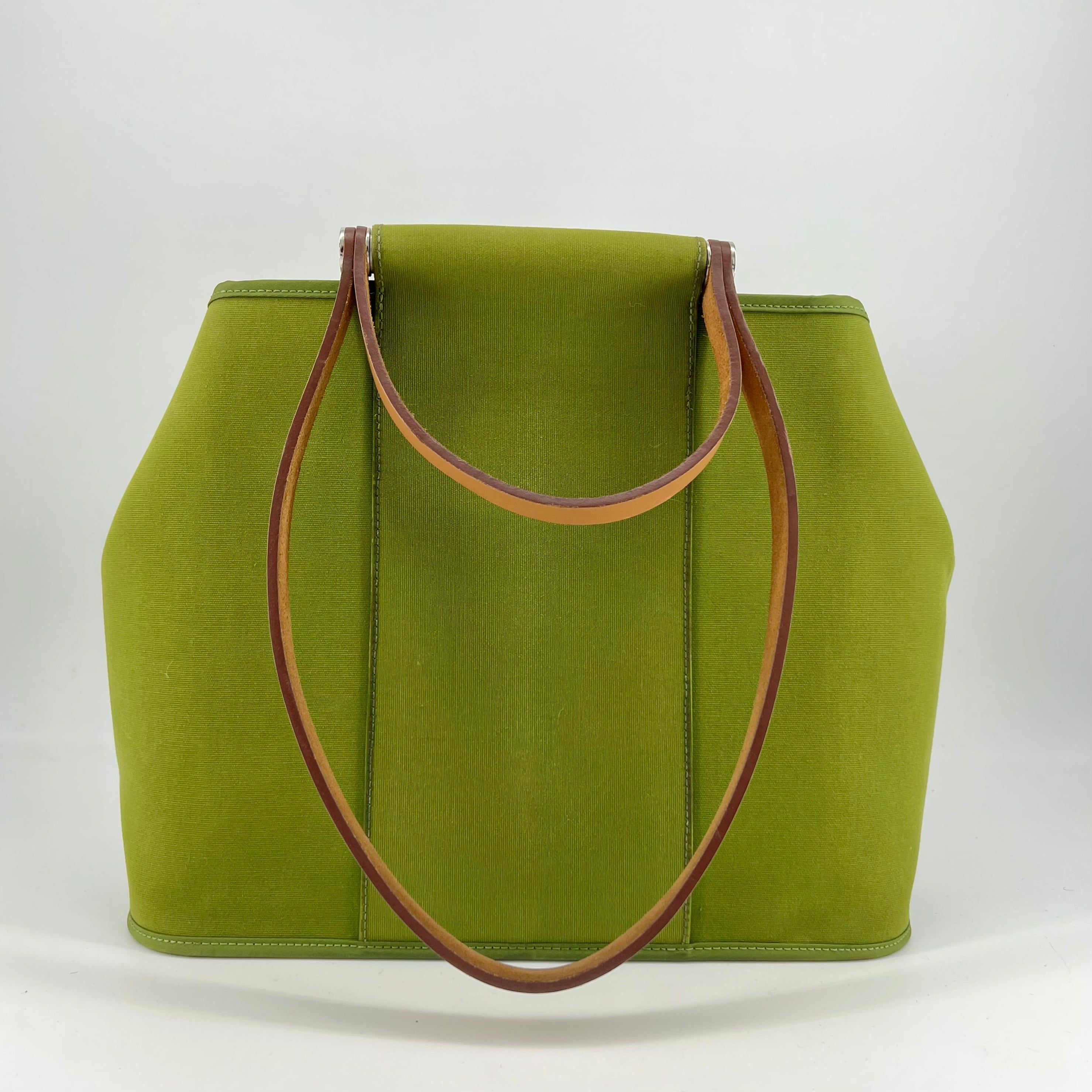 Hermes Green Canvas Cabag Elan PM Bag