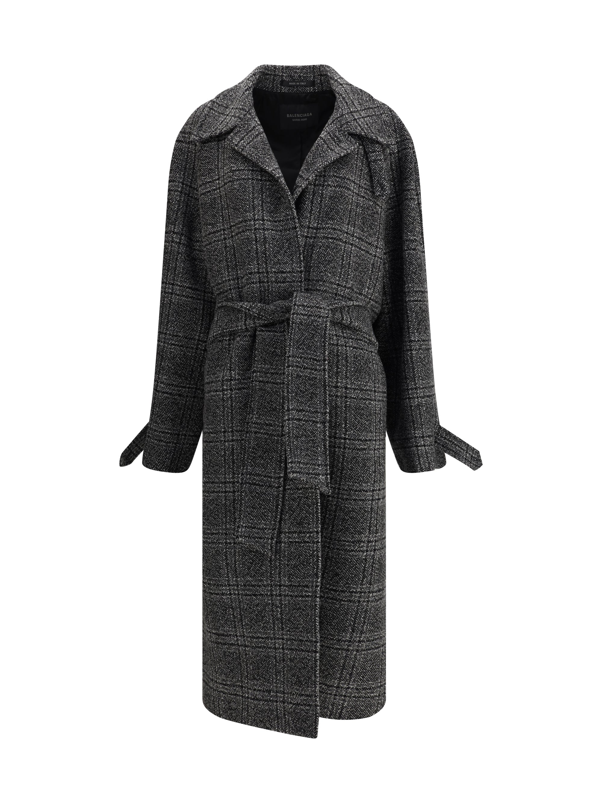 Balenciaga Women Check Long Coat