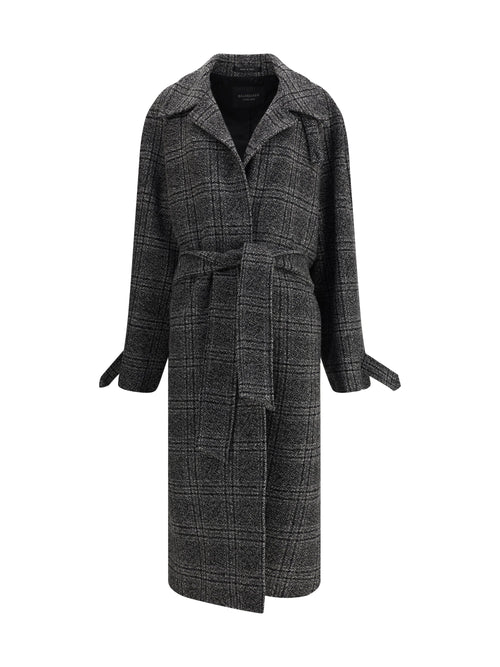 Balenciaga Women Check Long Coat