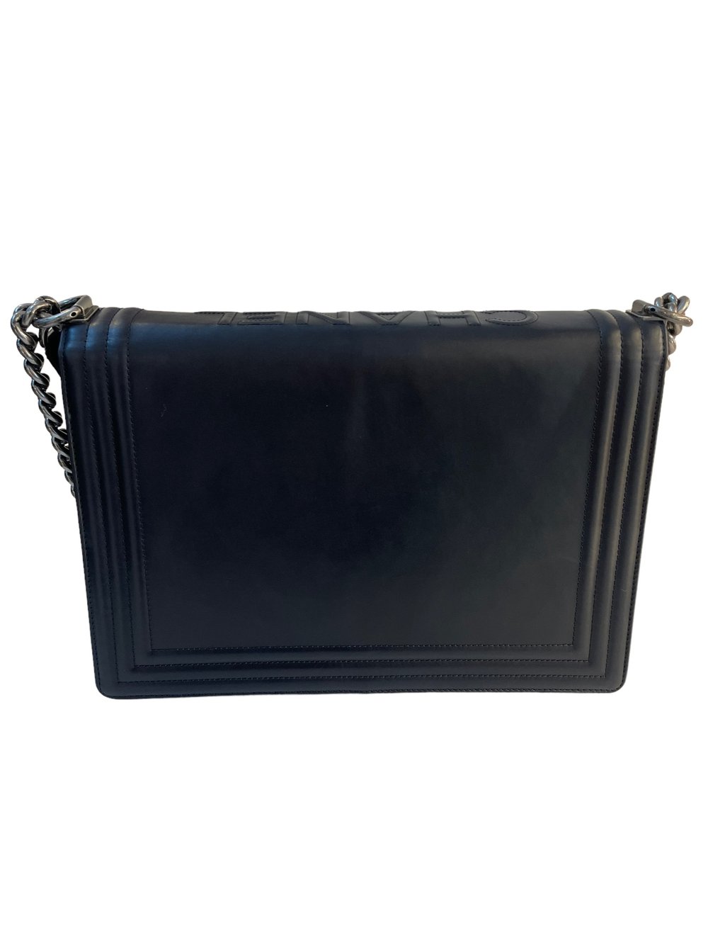 CHANEL-  Glazed Calfskin Large Boy Bag