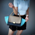 Celine Medium Multicolor Leather Trapeze Shoulder Bag TWS