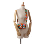 Fendi Baguette Crossbody Bag Multicolor Floral Nylon