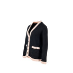 Chanel size 34 20S cardigan cashmere black / pink