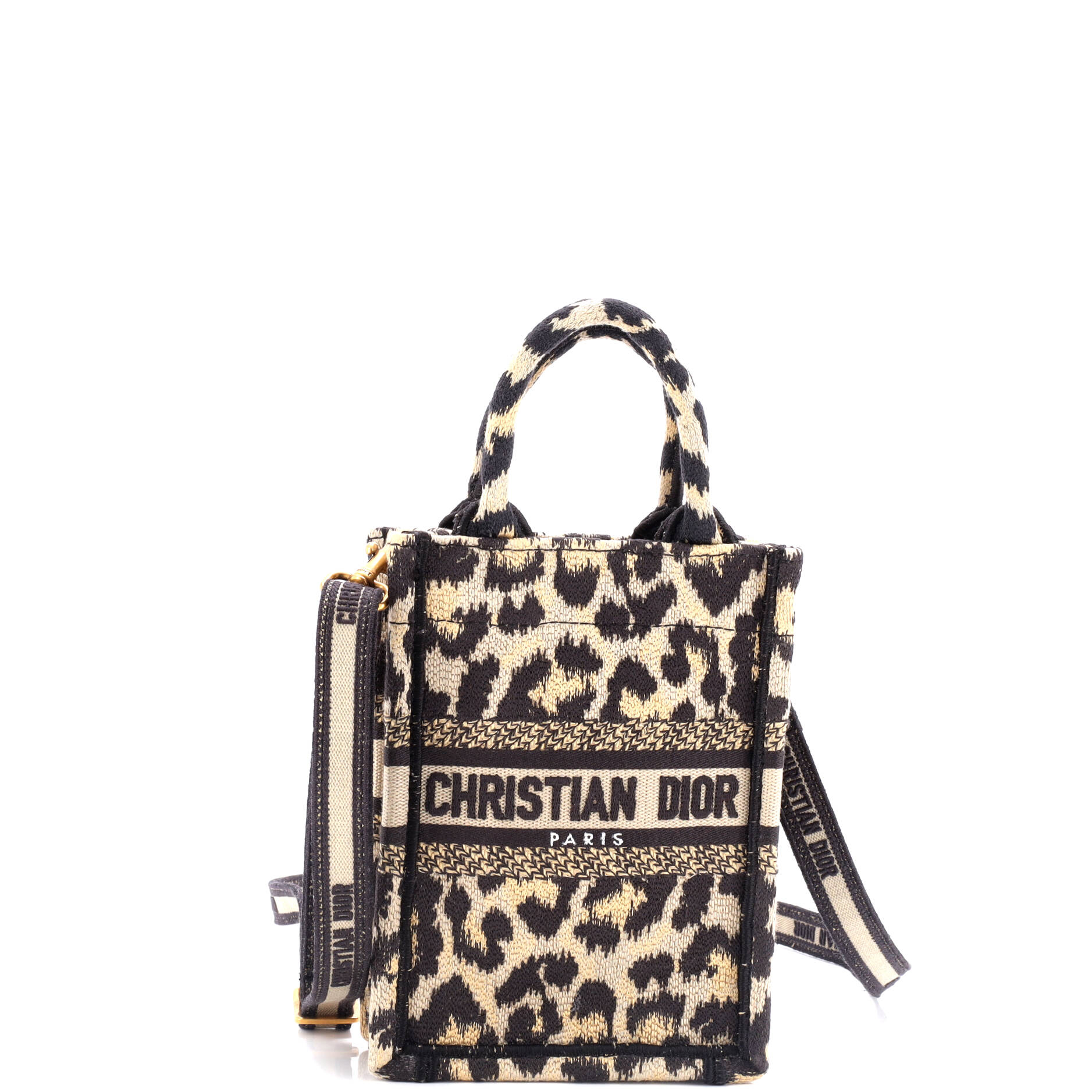 Dior Book Tote Phone Bag Embroidered Canvas Mini