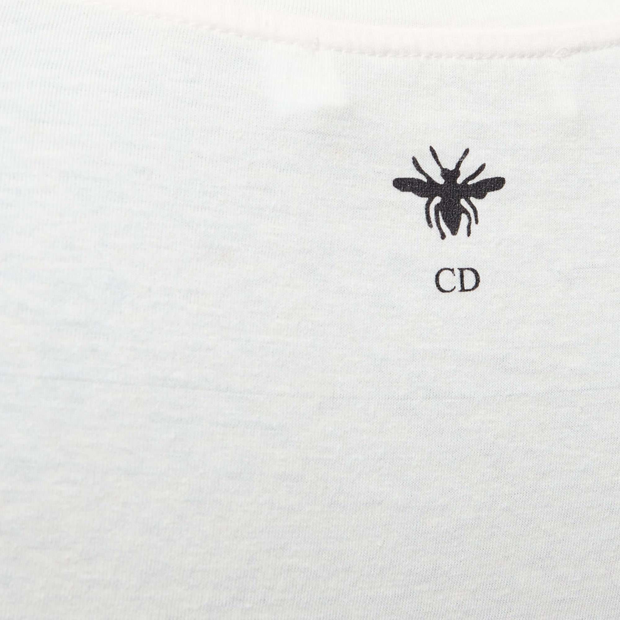 Dior Vibe Star Logo Graphic Print Cotton Linen Short Sleeve Tshirt