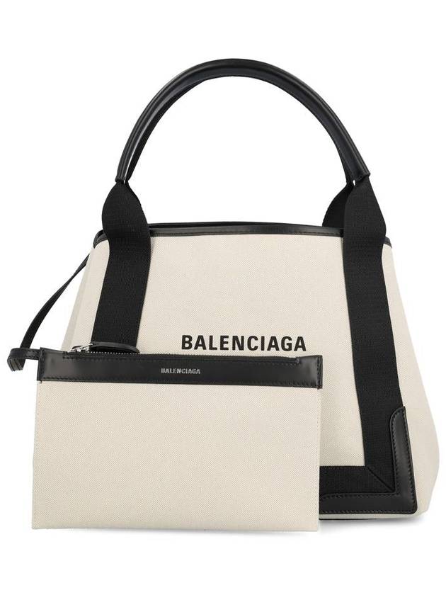 Balenciaga Cabas Logo Canvas Small Tote Bag Black