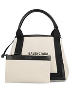 Balenciaga Cabas Logo Canvas Small Tote Bag Black