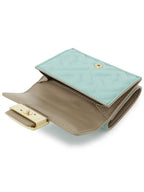 Fendi Baguette Micro Tri-fold Nappa Leather Half Wallet Light Blue