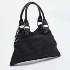 Fendi Black Zuchinno Fabric And Leather Devil Trapezio Tote