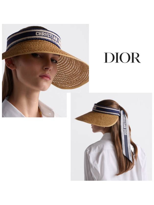 Riviera D Ocean Micha Scarf Visor Navy Dior