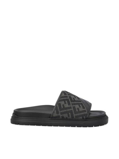 Fendi Diagonal FF Jacquard Slippers Grey