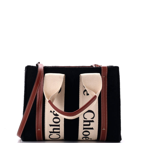 Chloe Woody Tote Recycled Felt with Leather and Canvas Small