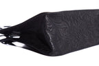 Fendi Vintage Black Leather Embossed Flower Handle Bag