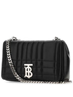 Burberry Lola Silver Quilted Shoulder Bag Black