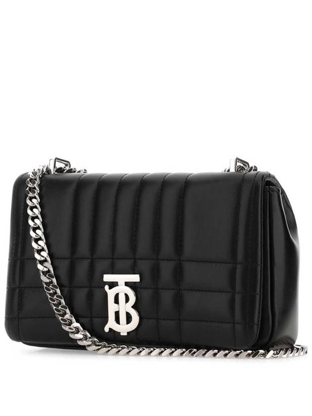 Burberry Lola Silver Quilted Shoulder Bag Black