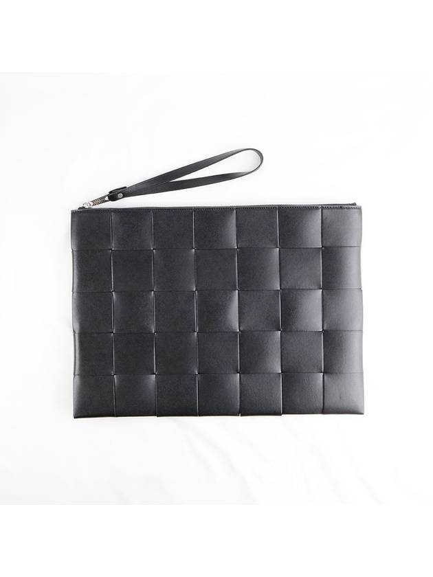 Bottega Veneta Intrecciato Weaving Strap Clutch Bag Black