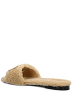 Fendi Baguette Leather Slide Slippers Ivory