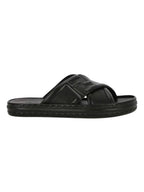 Fendi FF Logo Cross Slippers Black