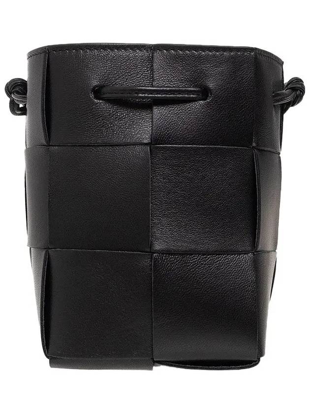 Bottega Veneta Intrecciato Cassette Small Bucket Bag Black