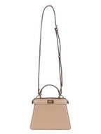 Fendi Peekaboo I See You Leather Tote Bag Beige