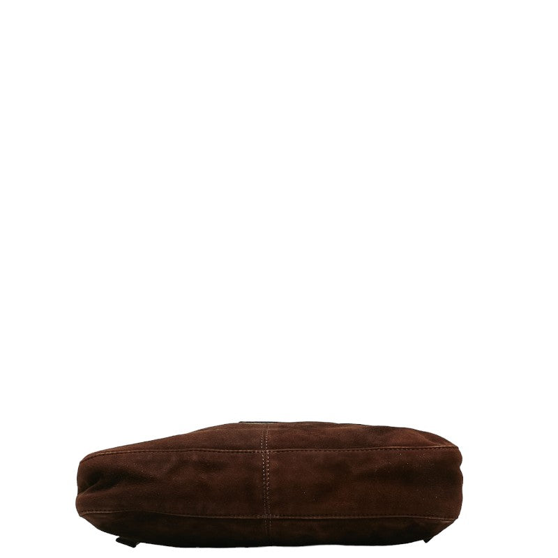 FENDI Mamma Bucket Handbag in Suede Leather Brown