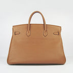 Hermes Birkin 35cm Togo Leather Handbags 6099 Light Coffee Silve
