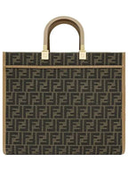 Fendi Sunshine Medium FF Jacquard Tote Bag Brown