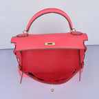 Hermes Kelly 32cm Togo Leather Handbag 6108 Lip Pink Golden