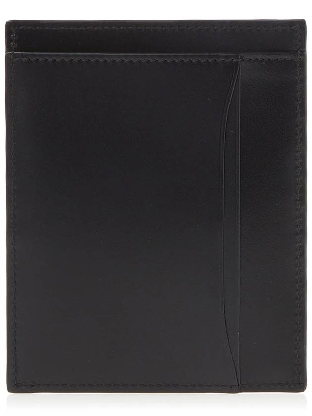 CELINE Silver Logo Vertical Card Wallet Black