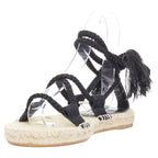 Dior Diorexpress embroidered cotton rope tie jute sandals