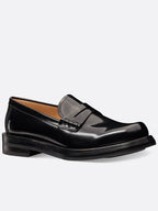 Carlo Polished Calfskin Loafers Black Dior