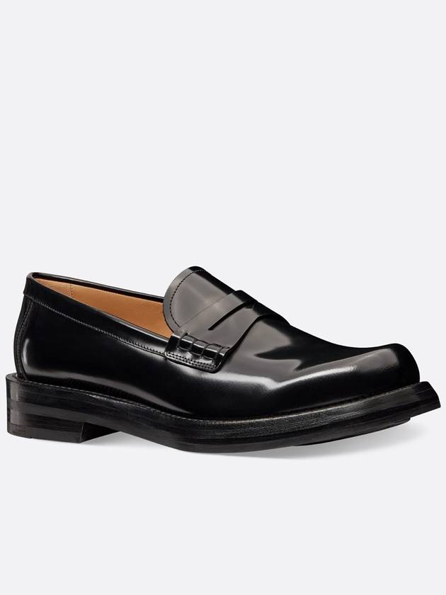 Carlo Polished Calfskin Loafers Black Dior