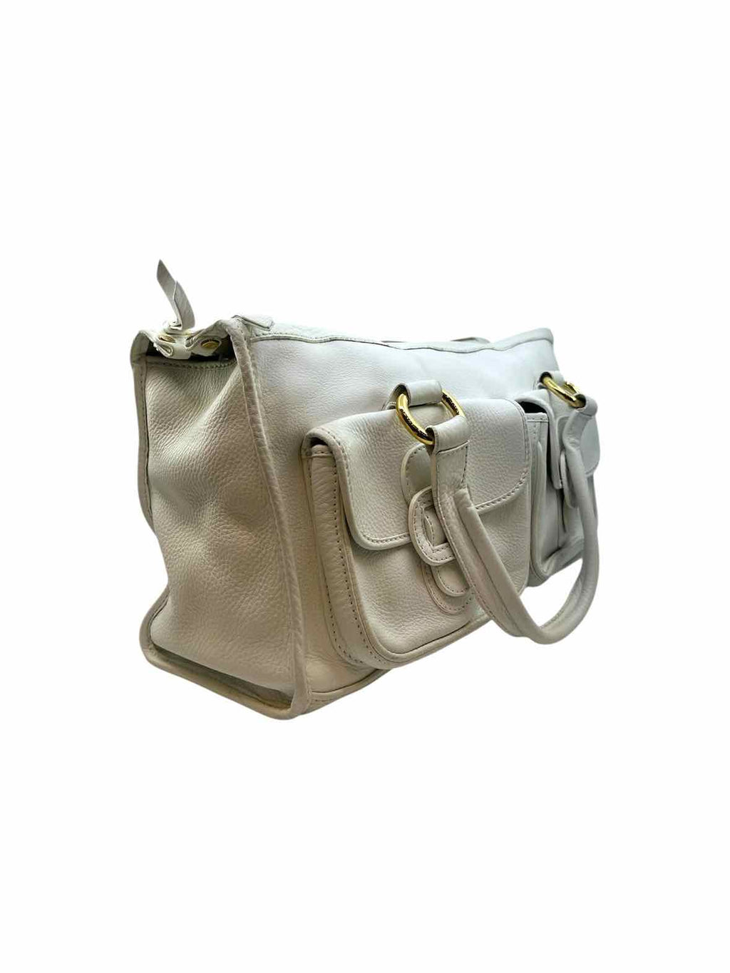 CELINE White Leather Handbag