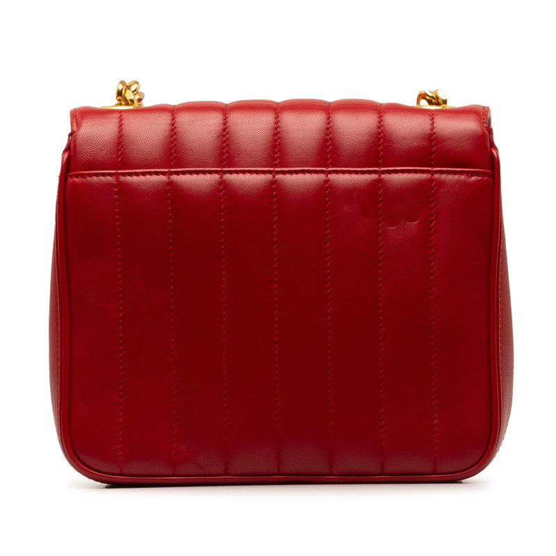 Saint Laurent Vicky YSL Logo Chain Shoulder Bag 532595 Red G Leather  Saint Laurent