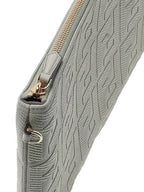 Fendi FF Logo Flat Large Clutch Bag Grey