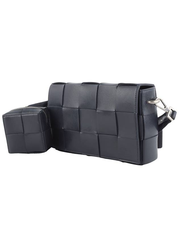 Bottega Veneta 741777 Intrecciato Pouch Cassette Cross Bag Navy 34313