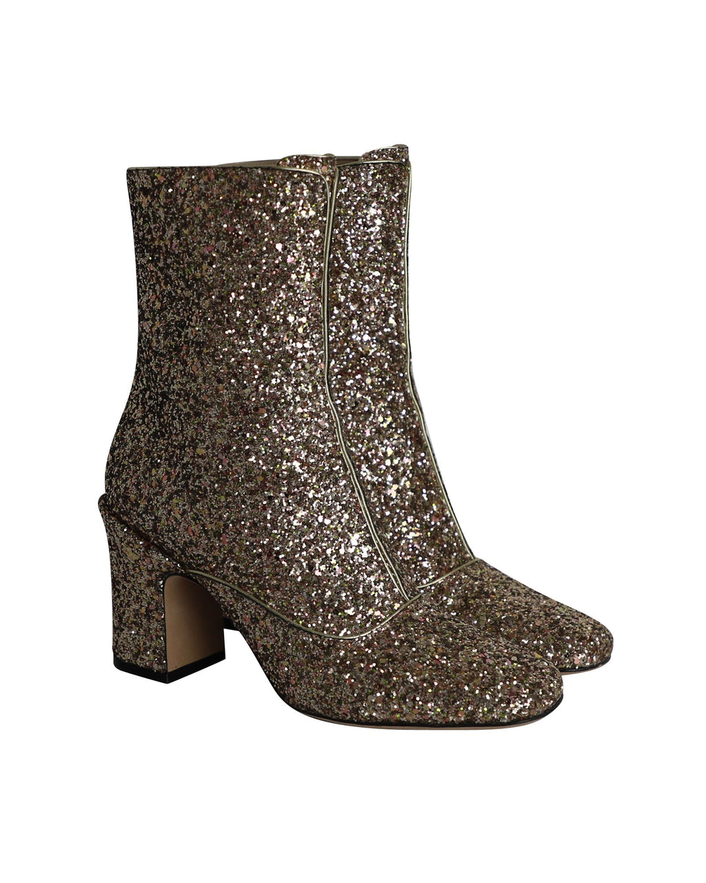 Dior D-Circus Glitter Ankle Boots in Gold Leather