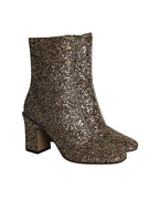 Dior D-Circus Glitter Ankle Boots in Gold Leather