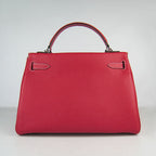 Hermes Kelly 32cm Togo Leather Handbag Red/Silver