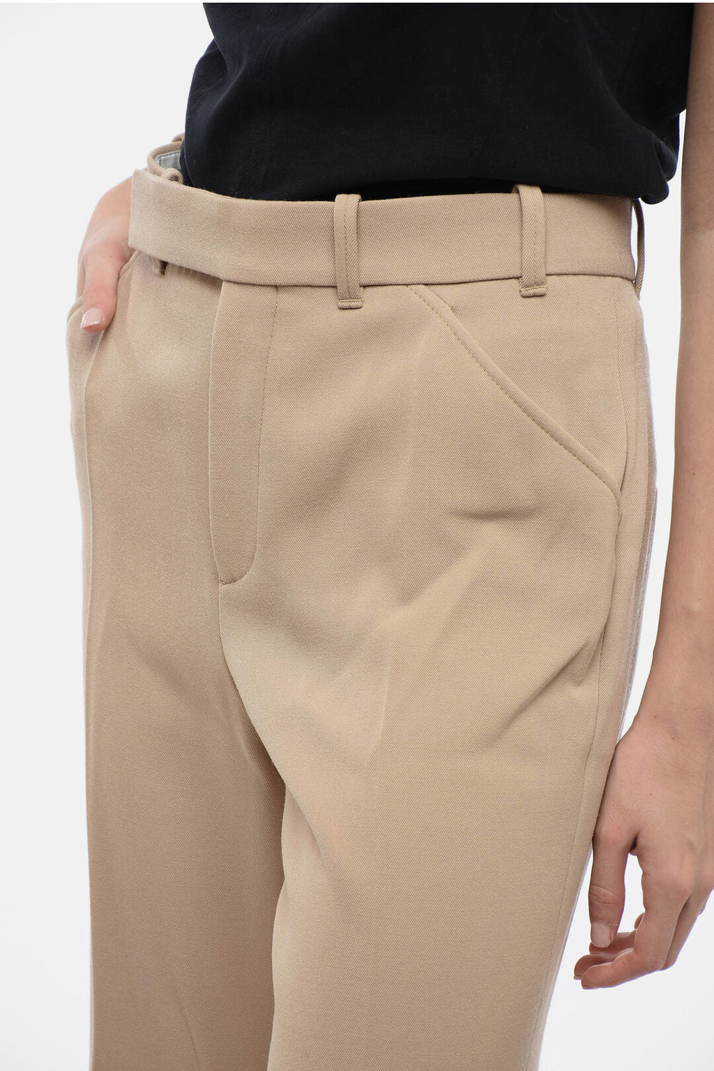 Chloe Virgin Wool Flared Fit Chinos Pants