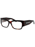 Balenciaga Eyewear Havana Rectangular Eyeglasses Red Black