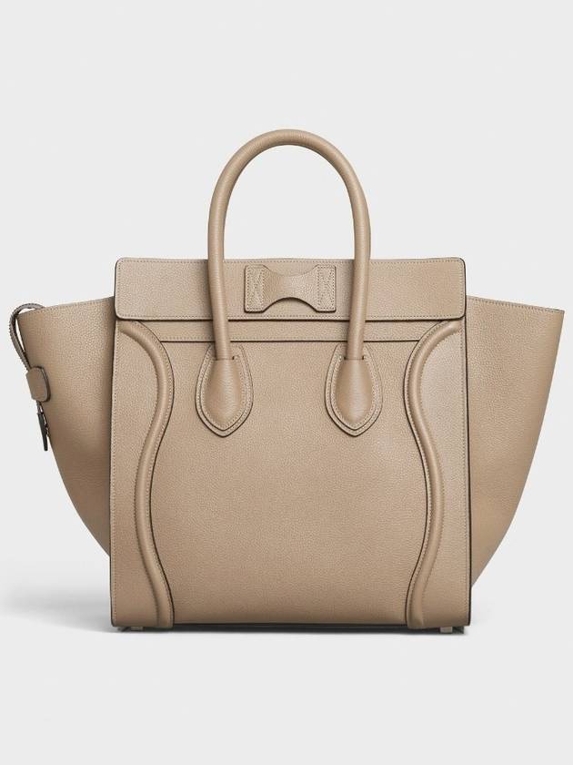 CELINE Drummed Calfskin Micro Luggage Tote Bag Dune