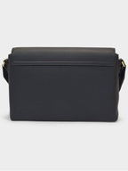 Burberry Medium Note Bag in Black Leather and Vintage Check
