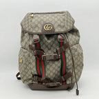 Gucci Skateboard BackpackGG Supreme Canvas Beige Web Stripe Backpack LA46033