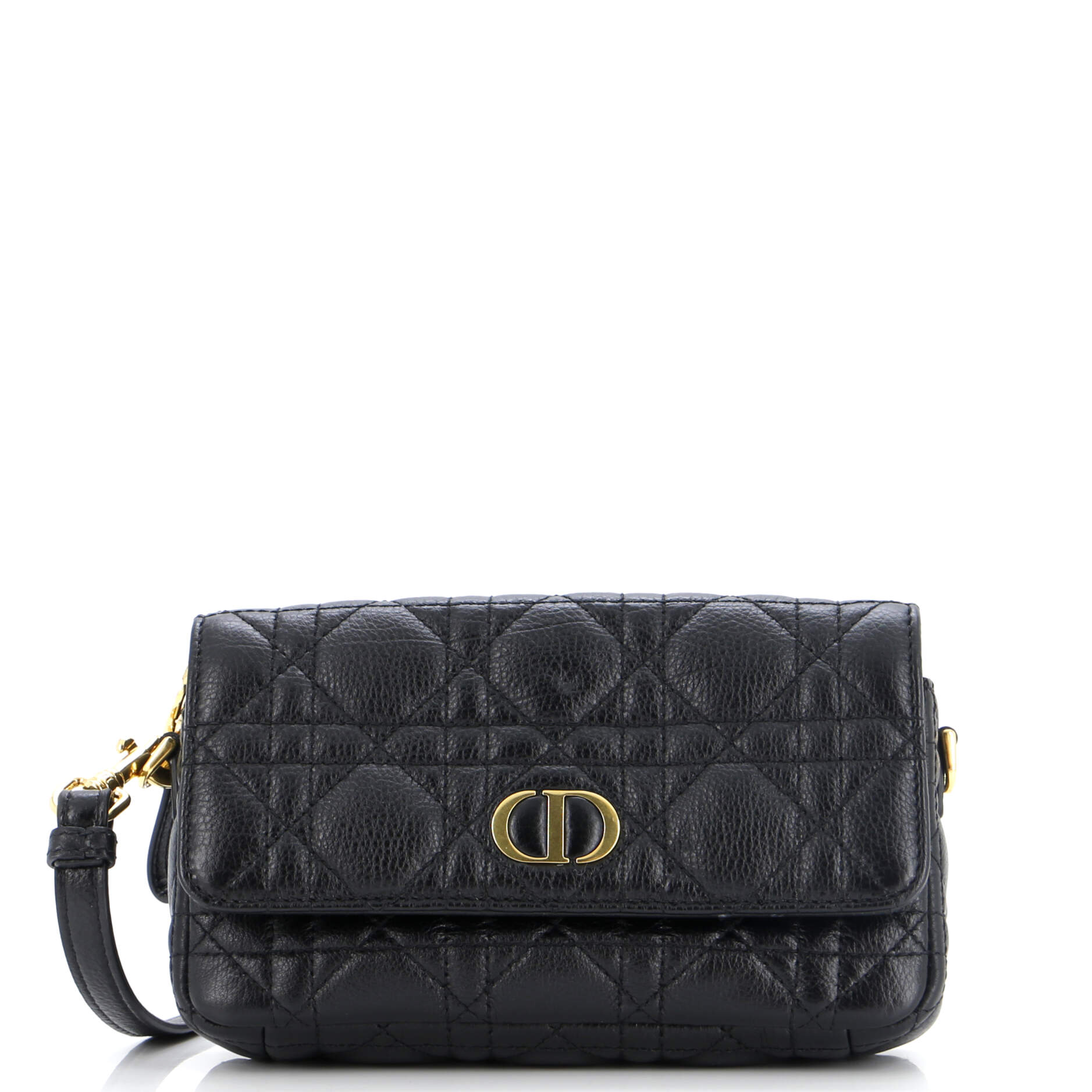 Dior Caro Double Pouch Crossbody Bag Cannage Quilt Calfskin
