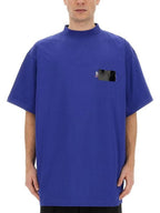 Balenciaga Gaffer Political Campaign Short Sleeve T-Shirt Blue