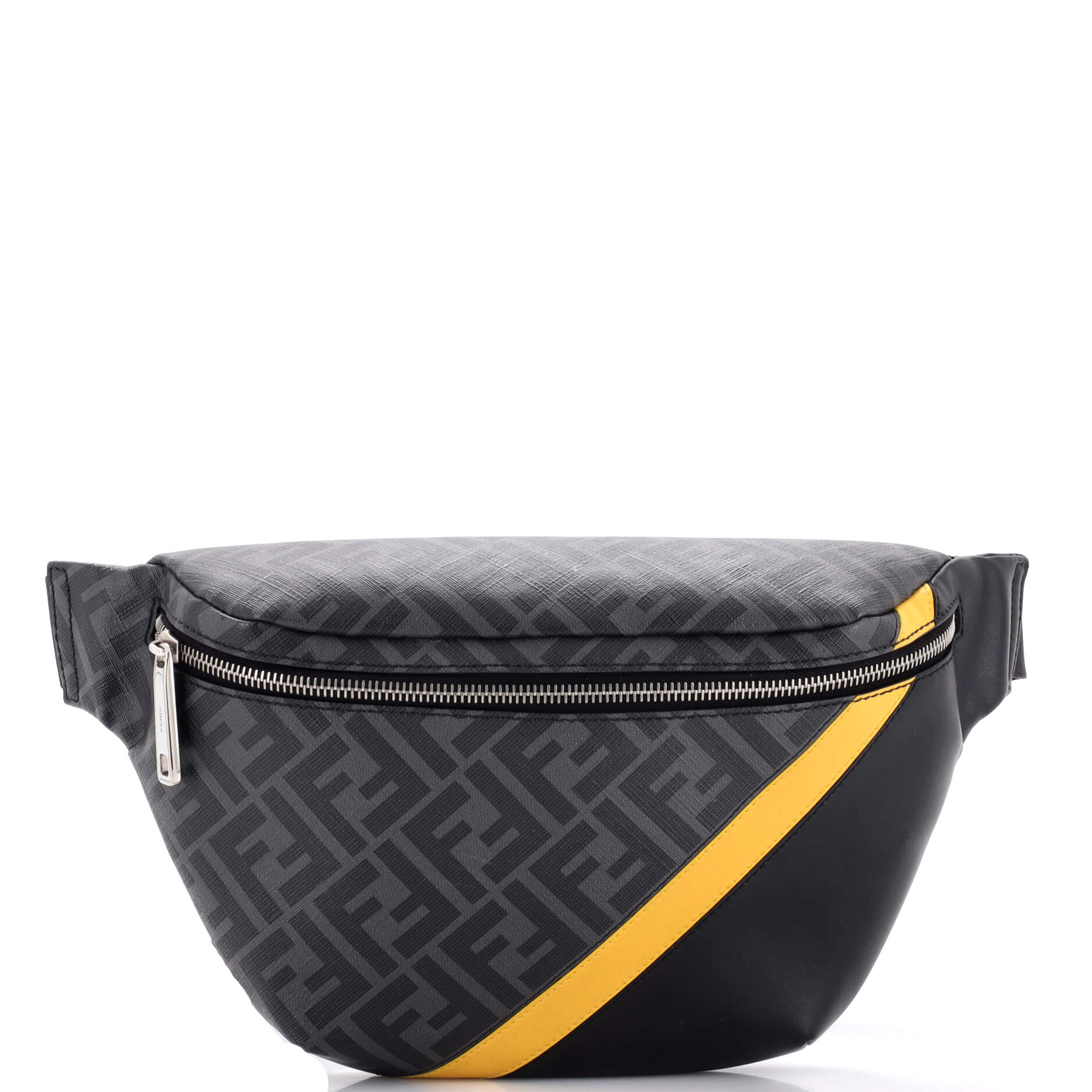 FENDI Zip Belt Bag Zucca Coated Canvas and Leather